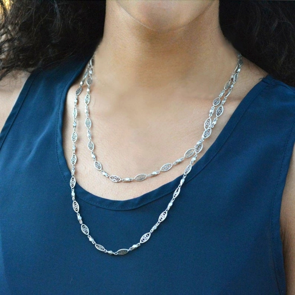 NWOT Shelley Cooper 'Sweet Romance' Layering Silver Necklace